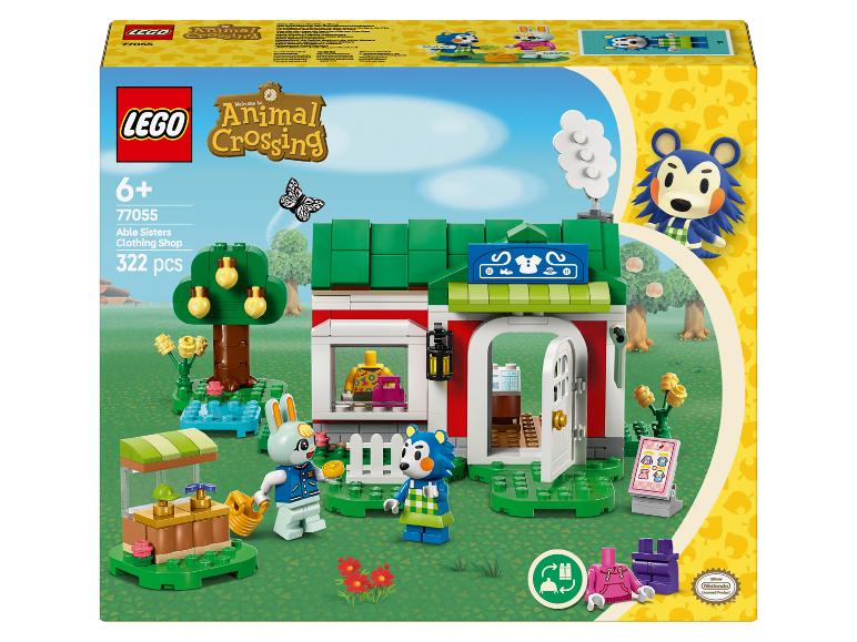 Zestaw LEGO Animal Crossing Sklep Odzieżowy Sióstr Able z figurkami.
