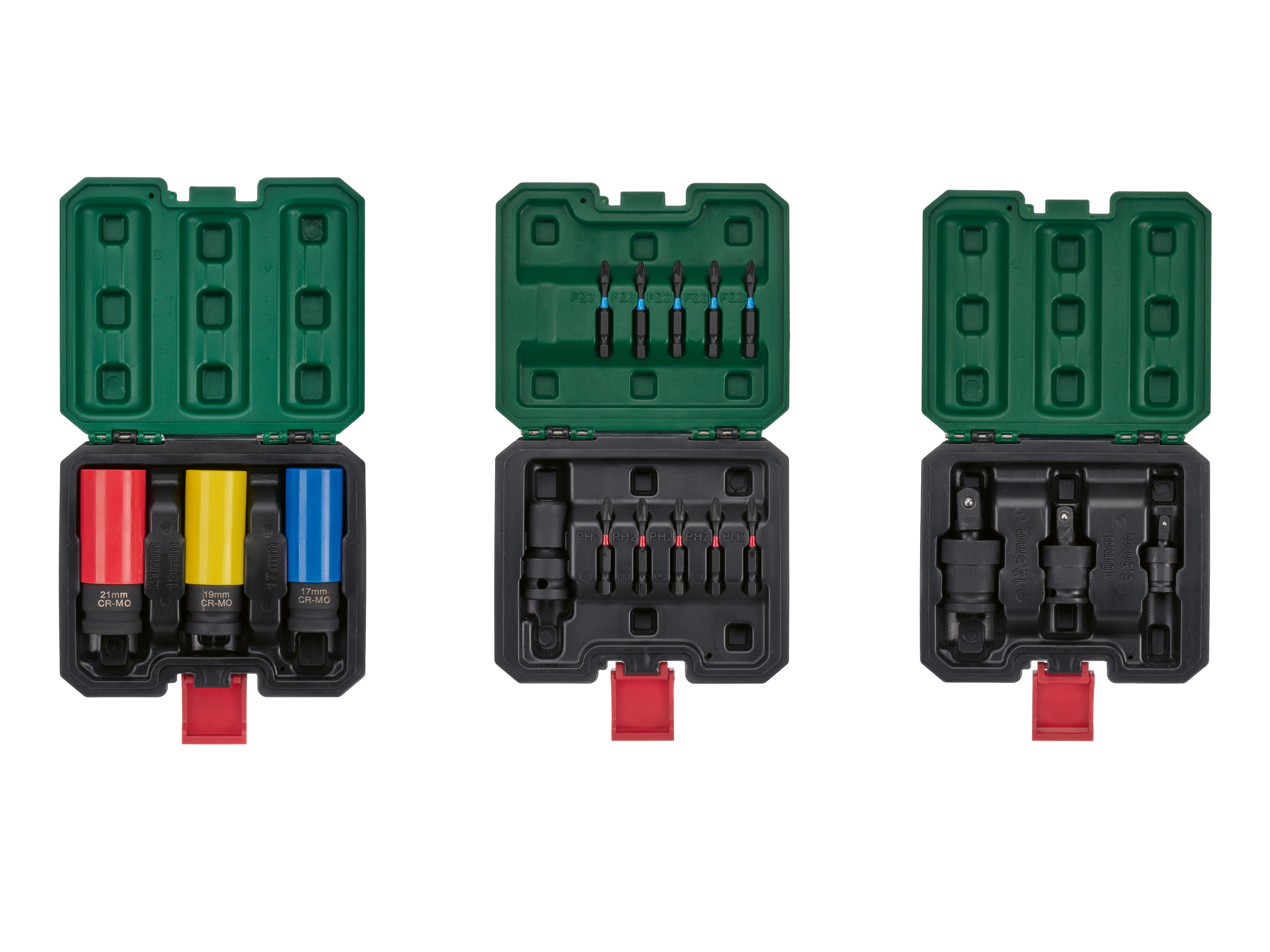 PARKSIDE® Zestaw nasadek udarowych / Adapter udarowy z bitami skrętnymi / Zestaw przegubów kulistych udarowych