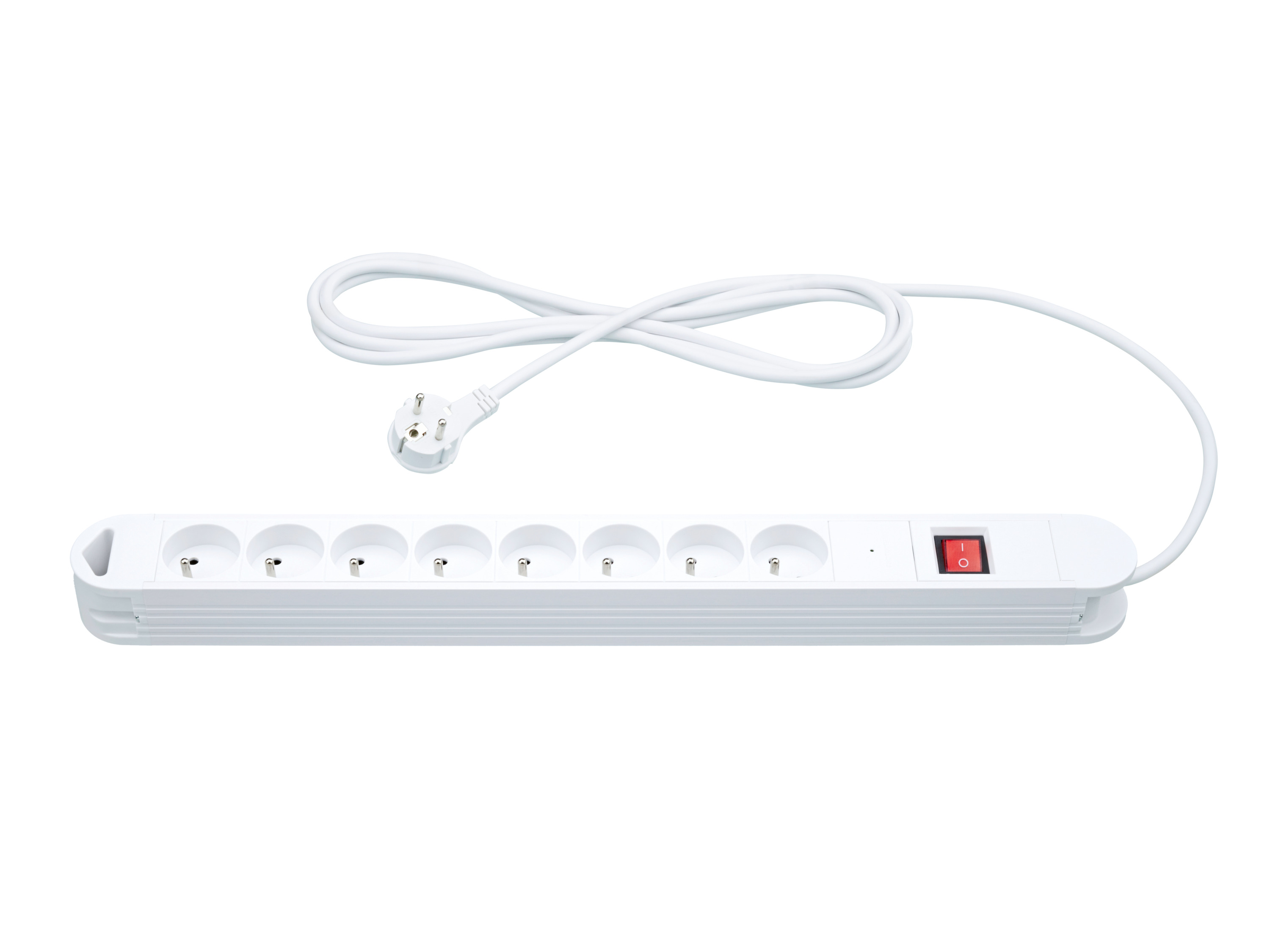TRONIC® Listwa zasilająca z 8 gniazdami i płaską wtyczką (Biały)