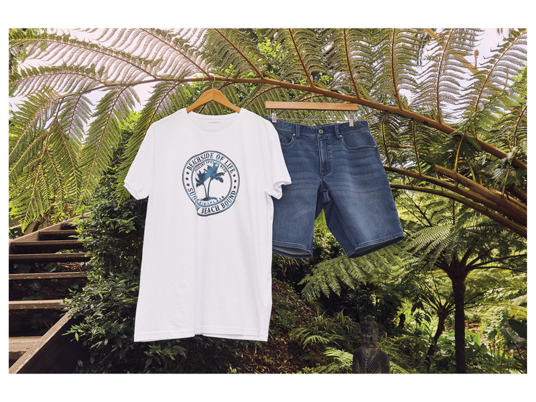 Pełny ekran: LIVERGY® Bermudy męskie dresowe w stylu jeansowym - zdjęcie 4