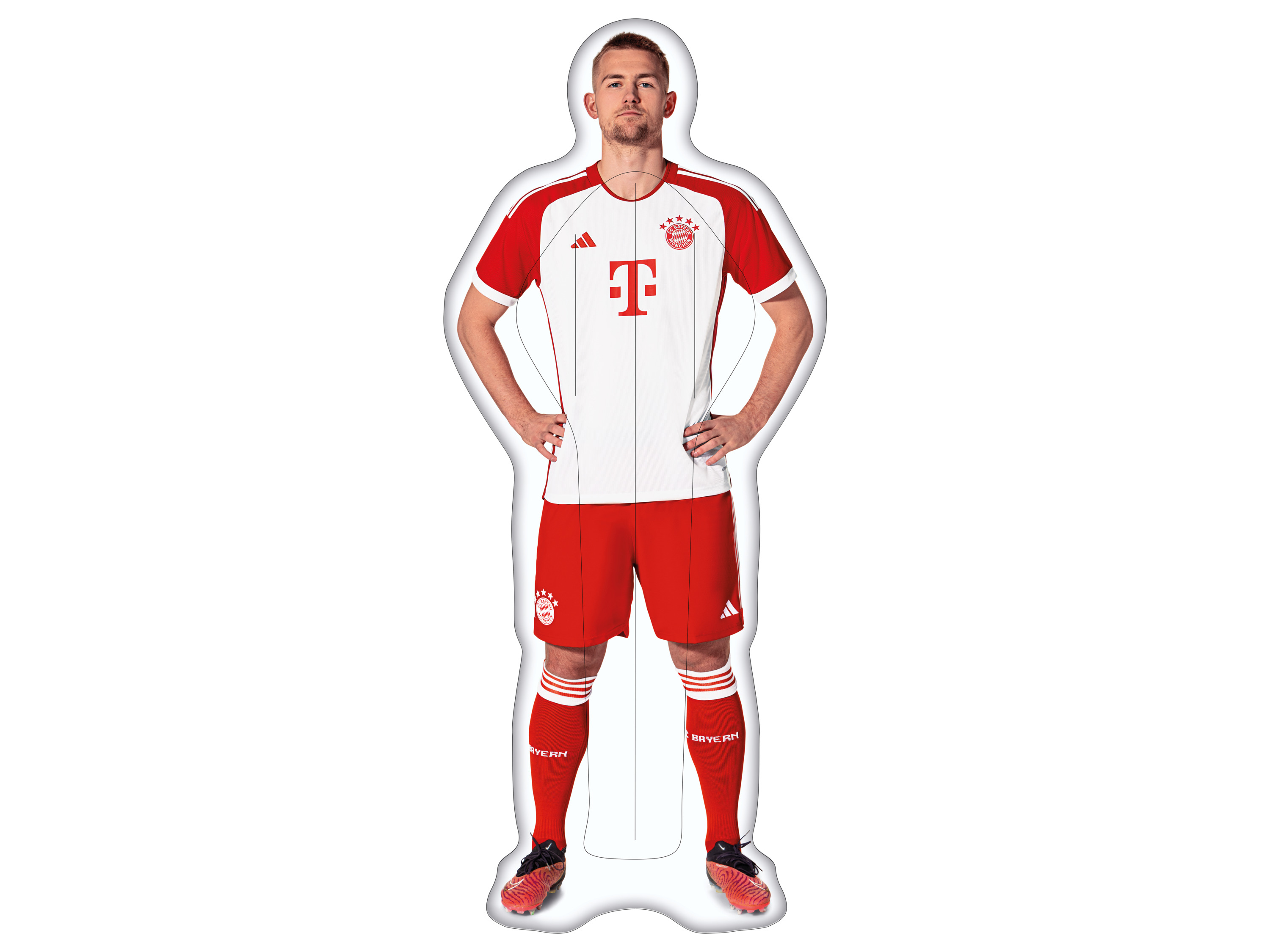 HAPPY PEOPLE FC Bayern München materac dmuchany dla kibiców, ok. 186 x 74 cm. (16084 FCB de Ligt, 190 x 80 cm)