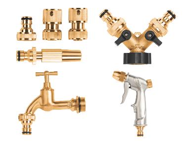 PARKSIDE® Mosiężny system złączek / 2-drożny rozdzielacz / Kran / Pistolet zraszający