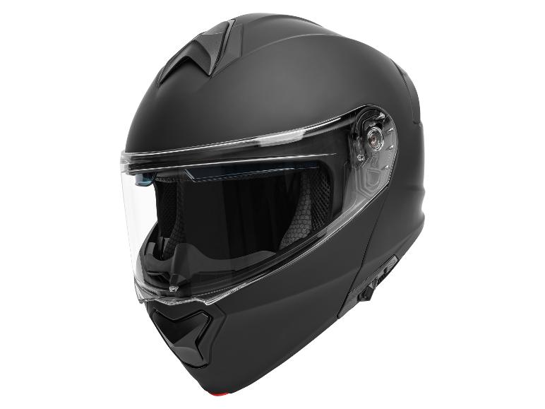 Matowy czarny kask motocyklowy z wizjerem