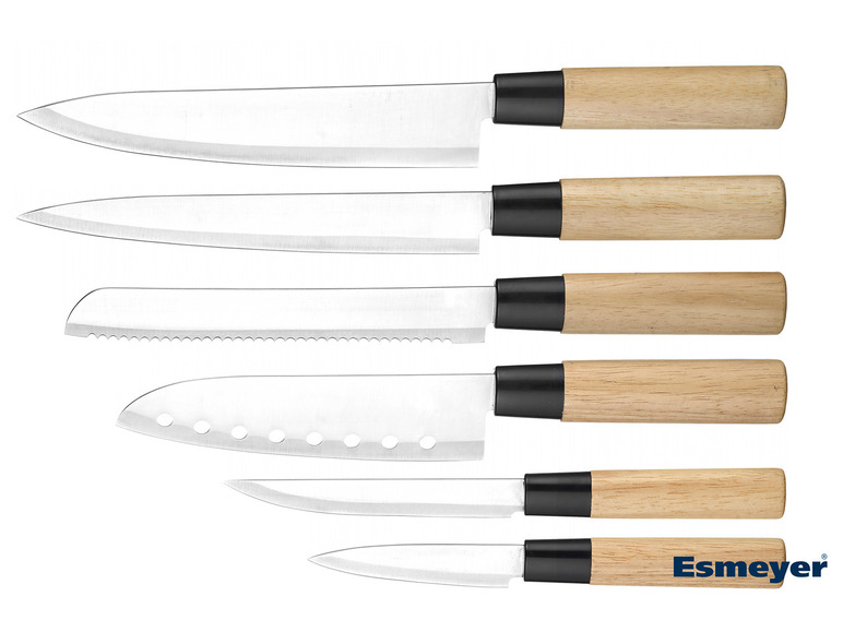 Pełny ekran: Esmeyer Zestaw noży azjatyckich ze stali szlachetnej/drewna, 6 elementów - zdjęcie 1