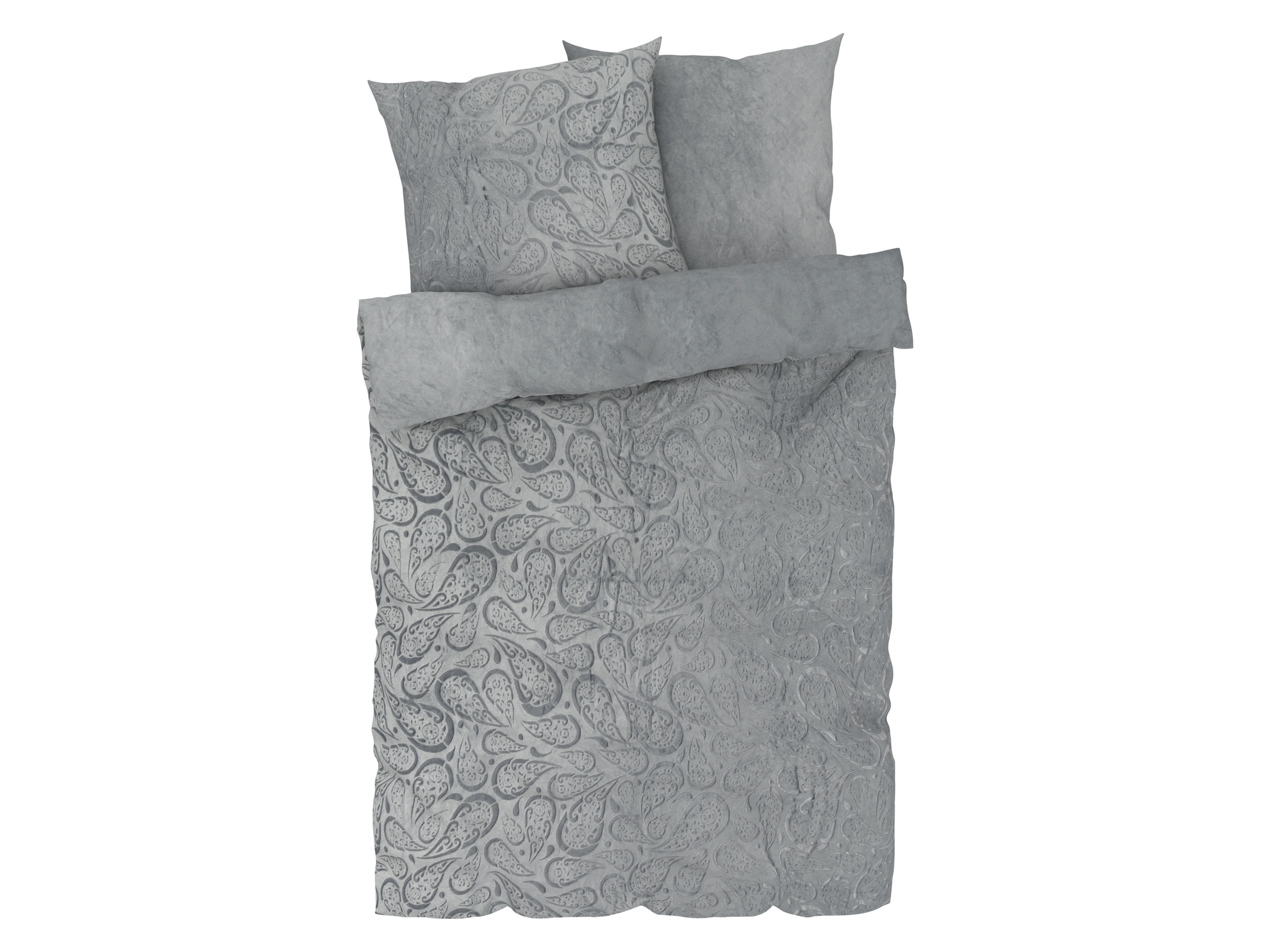 LIVARNO home Pościel z pluszu, 160 x 200 cm (Szary)