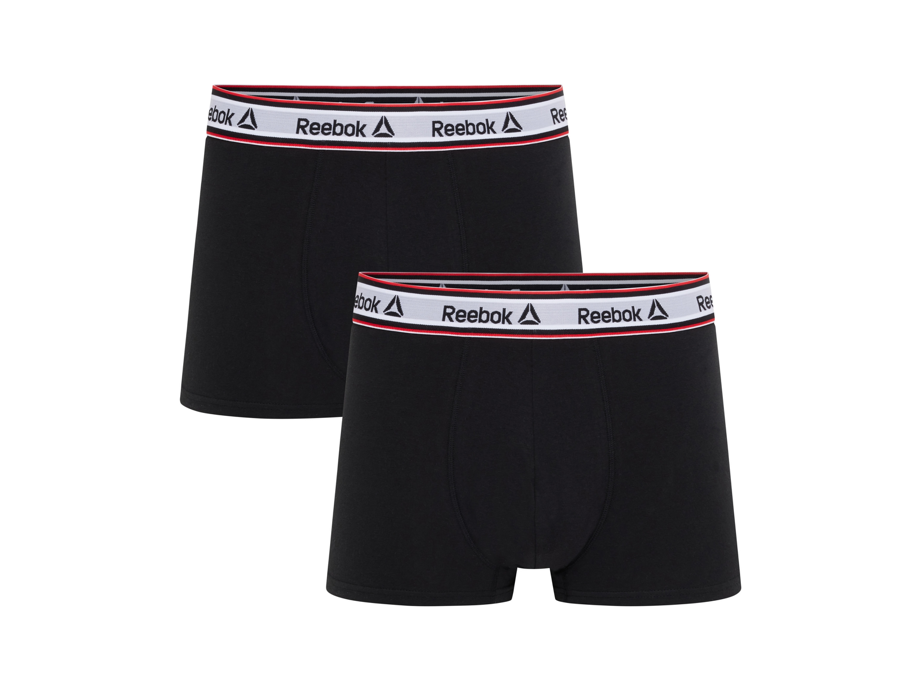 Reebok Bokserki męskie z bawełną, 2 pary (Czarny, 7/XL)