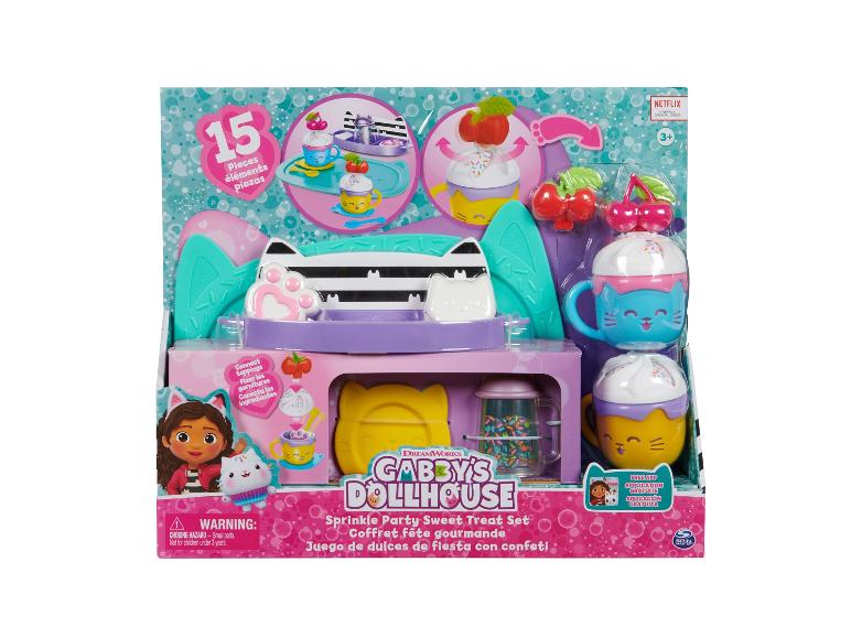 Zestaw do zabawy w przyjęcie z Gabby's Dollhouse z ciastkami i posypkami.