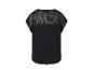 Czarny T-shirt z siateczkowymi detalami na ramionach i plecach