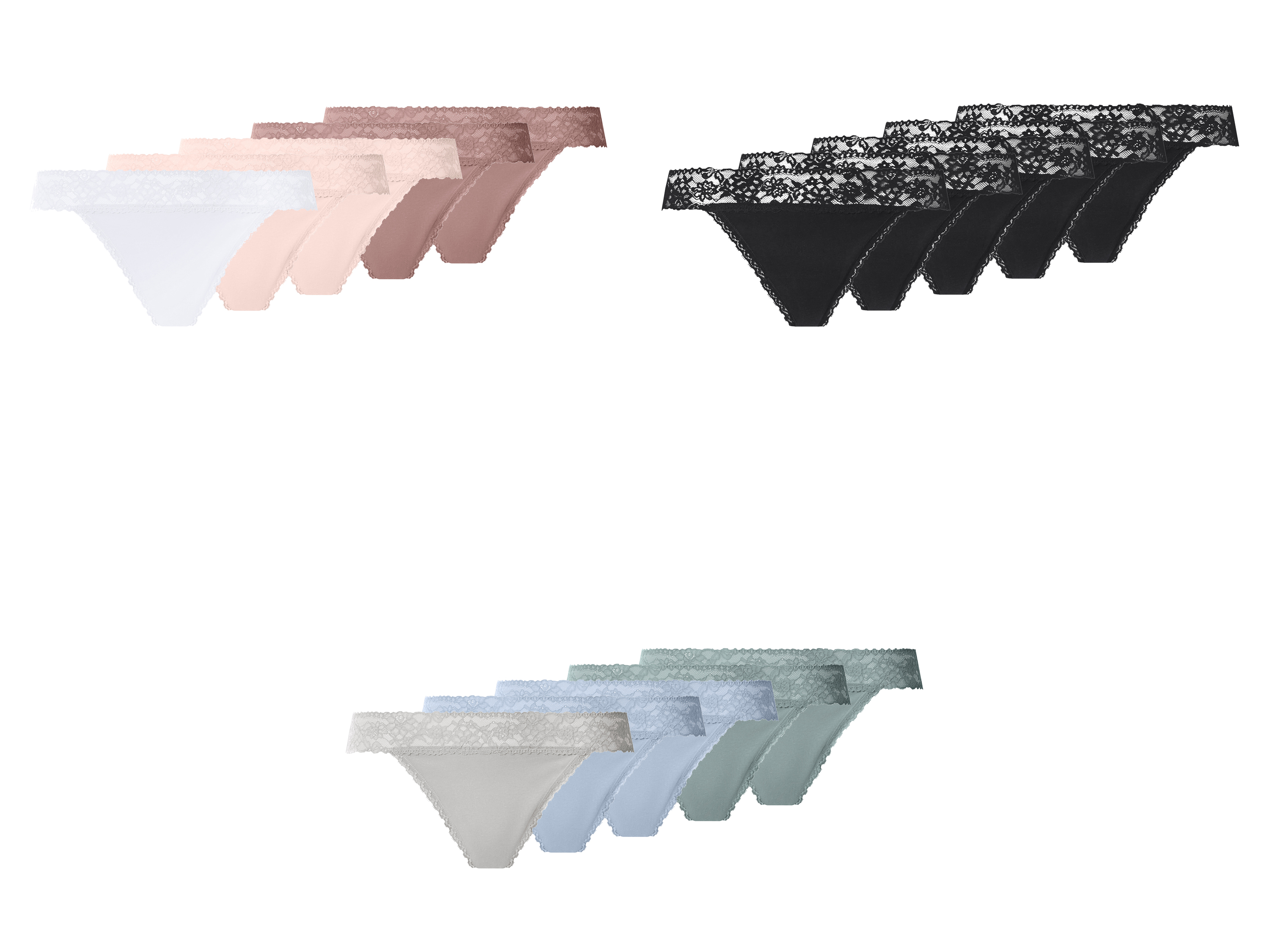 esmara® Stringi damskie z bawełną, 5 par