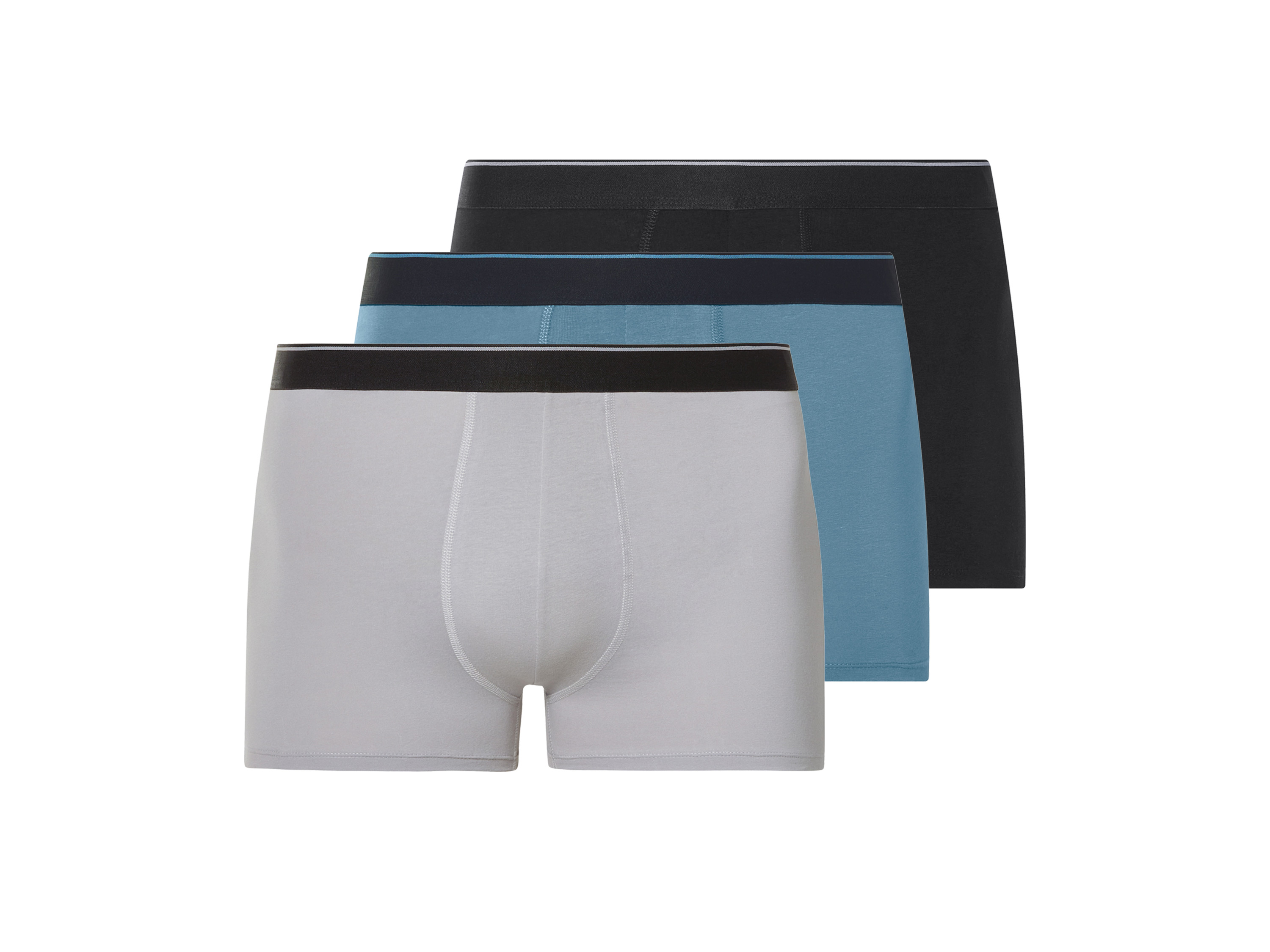 esmara Men Bokserki męskie PLUS SIZE XXL, 3 pary (Czarny/niebieski/szary, 8/XXL)