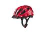 Czerwony kask rowerowy z kwiatowym wzorem marki Crivit.