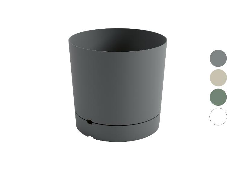 Cylindryczna donica w kolorze szarym, dostępne różne kolory.