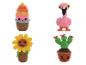 Amigurumi: lody, flaming, słonecznik i kaktus w doniczce.