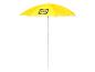 Żółty parasol plażowy Lidl z powtarzającym się wzorem.