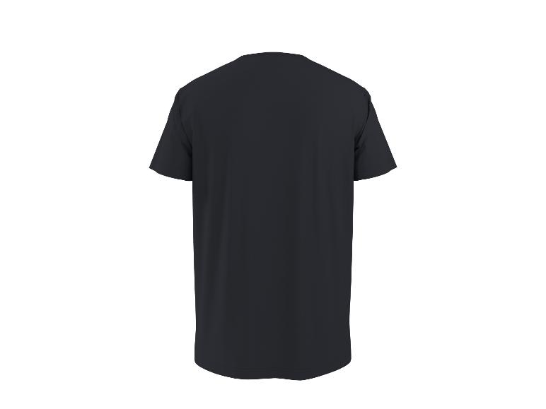 Granatowy męski T-shirt z krótkim rękawem, widok z tyłu