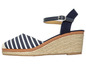 Espadryle na koturnie w paski, niebiesko-białe