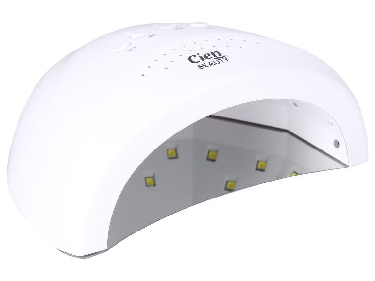 Biała lampa UV/LED do paznokci z ustawieniami czasu 1/2, 10s, 30s, 60s i 90s