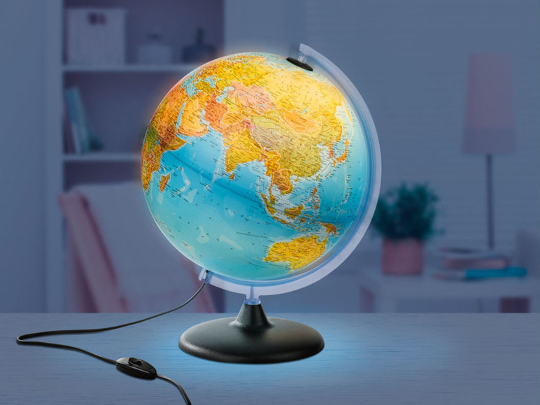 Pełny ekran: LIVARNO home Podświetlany globus z mapami fizyczną i polityczną, Ø 30 cm - zdjęcie 6