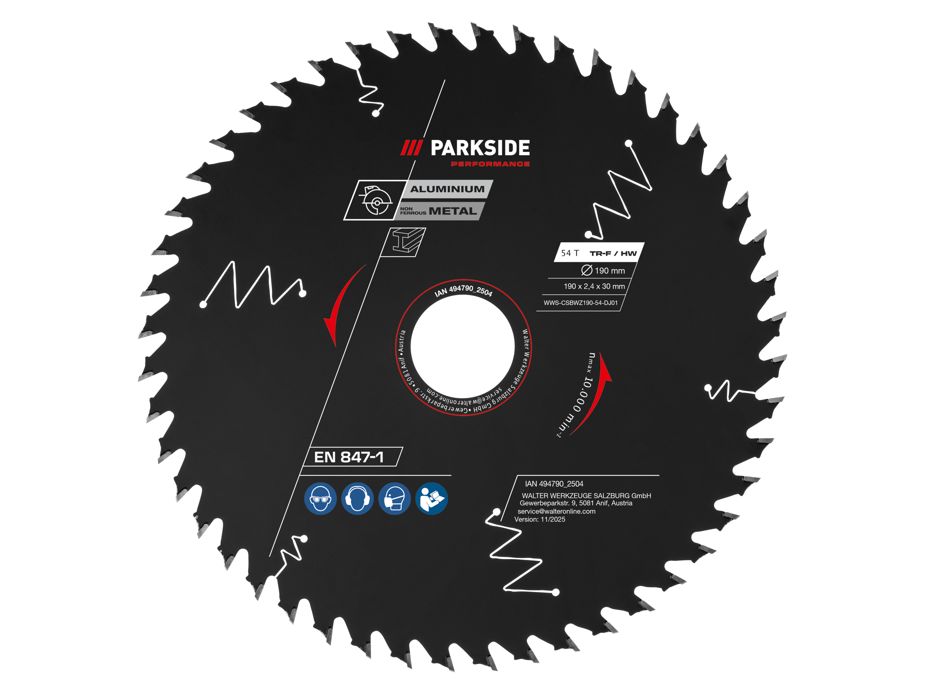 PARKSIDE PERFORMANCE® Brzeszczot 190 mm do drewna lub metalu (Wiele 54 zębów)