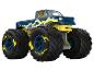 Niebiesko-żółty zabawkowy monster truck z błyskawicami