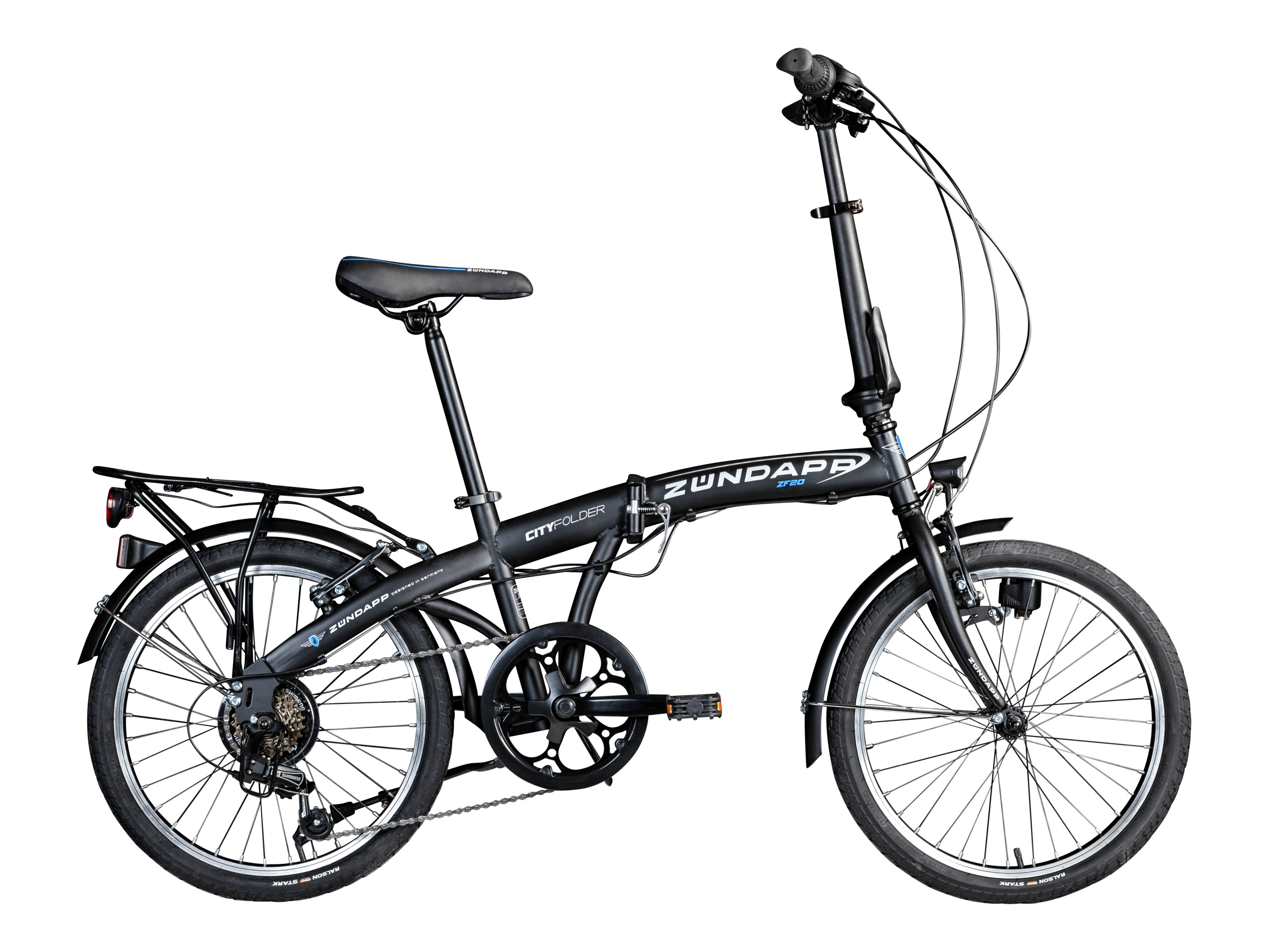 Zündapp Rower składany ZF20 Speed Folder, 20 cali (Czarny, 20 cali)