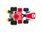 Zabawkowy samochód Mario Kart z figurką Mario.