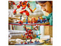 Dziecko bawi się LEGO Ninjago mecha i minifigurkami.