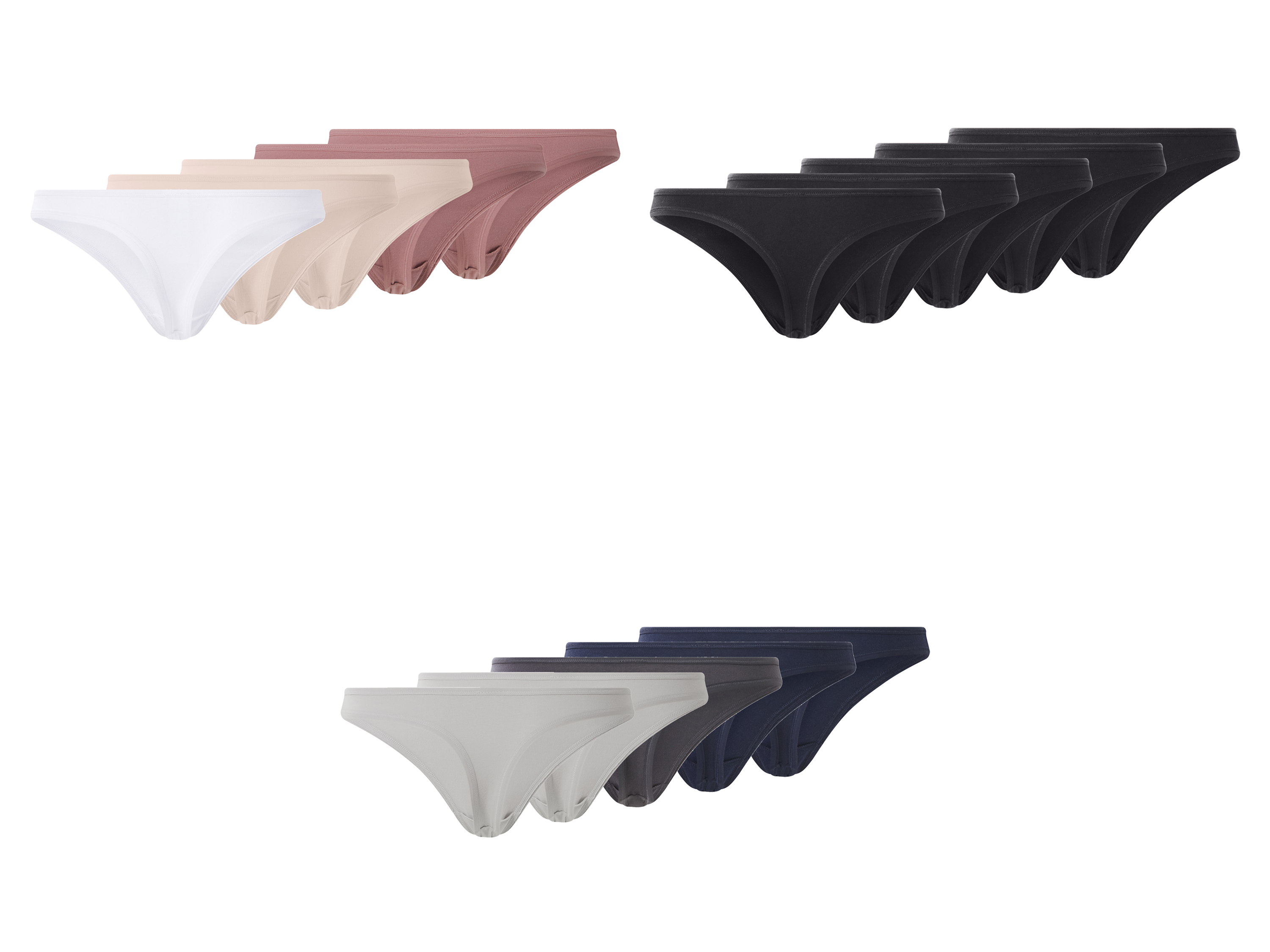 esmara® Stringi damskie z bawełną, 5 par