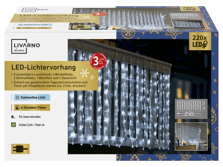 Pełny ekran: LIVARNO home Girlanda świetlna 220 LED - zdjęcie 1