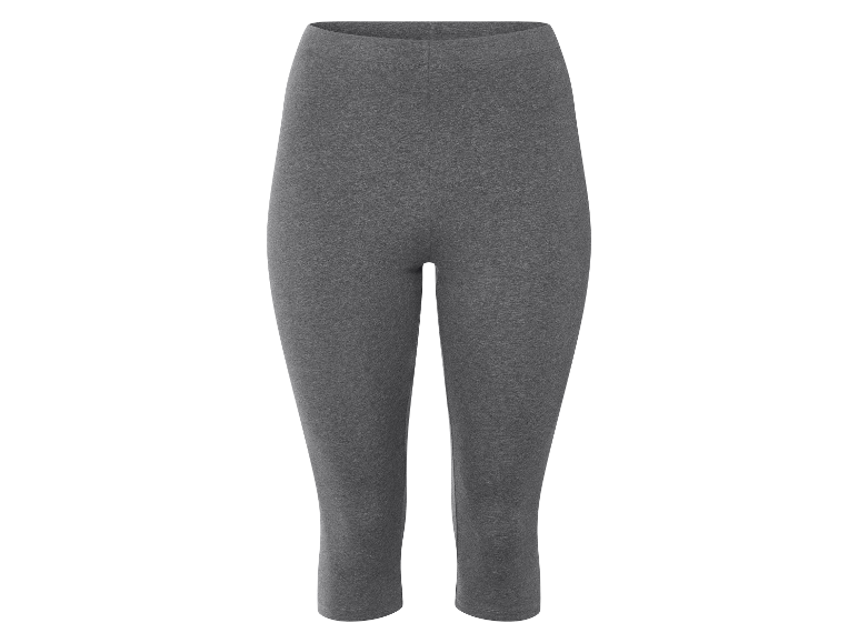 Ciemnoszare legginsy capri z dzianiny.