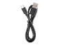 Czarny kabel ładujący USB-A do USB-C, starannie zwinięty i zabezpieczony.