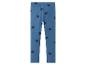 Niebieskie legginsy w czarne serca.