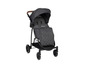 Czarny wózek spacerowy Babycomfort z pikowanym obiciem.