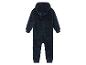 Niebieski, futrzany kombinezon dla dzieci.