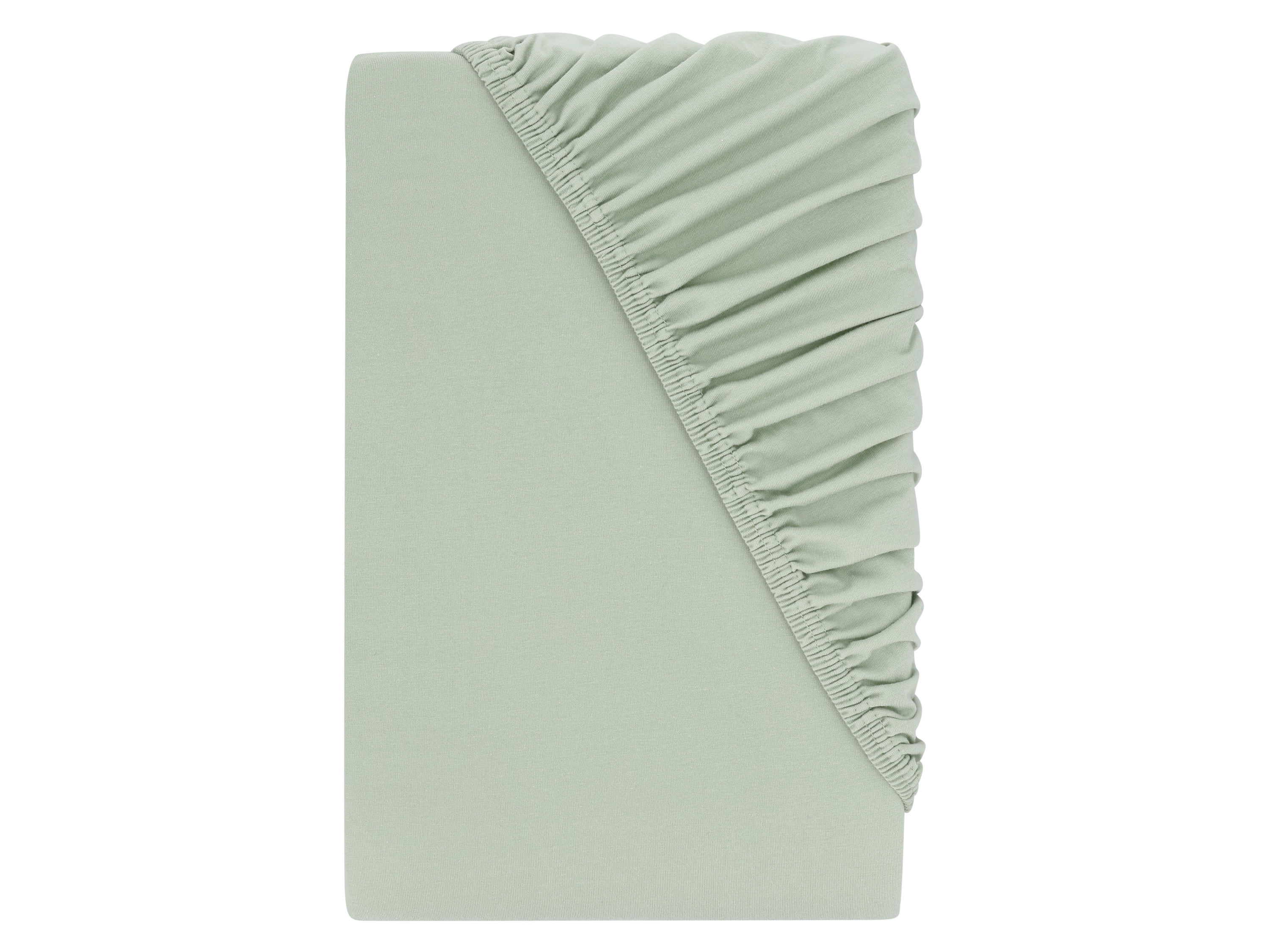 LIVARNO® Prześcieradło z dżerseju z gumką , 180-200 x 200 cm (Zielony)
