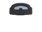Czarne gogle narciarskie z niebieską szybą i regulowanym paskiem