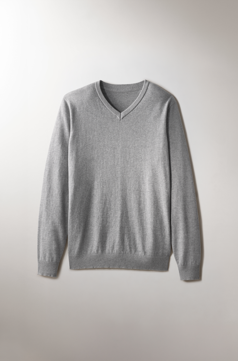 ESMARA MEN Sweter męski premium z wełną merynosów i bawełną (Szary, XXL (60/62))