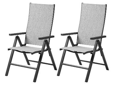 LIVARNO® Zestaw 2 aluminiowych foteli ogrodowych Houston, antracyt/ jasnoszary