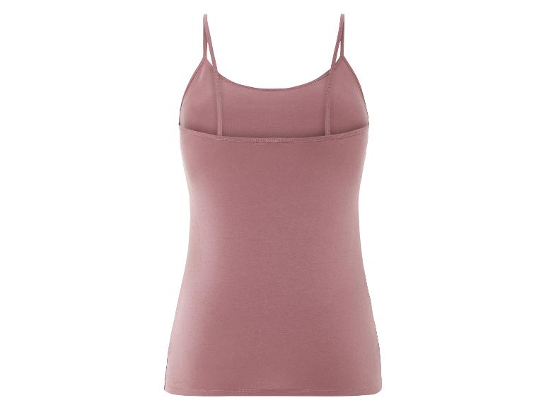 Różowa, bezrękawowa koszulka na ramiączkach.