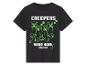 Czarny t-shirt Minecraft z Creeperami: "Creepers need hugs".