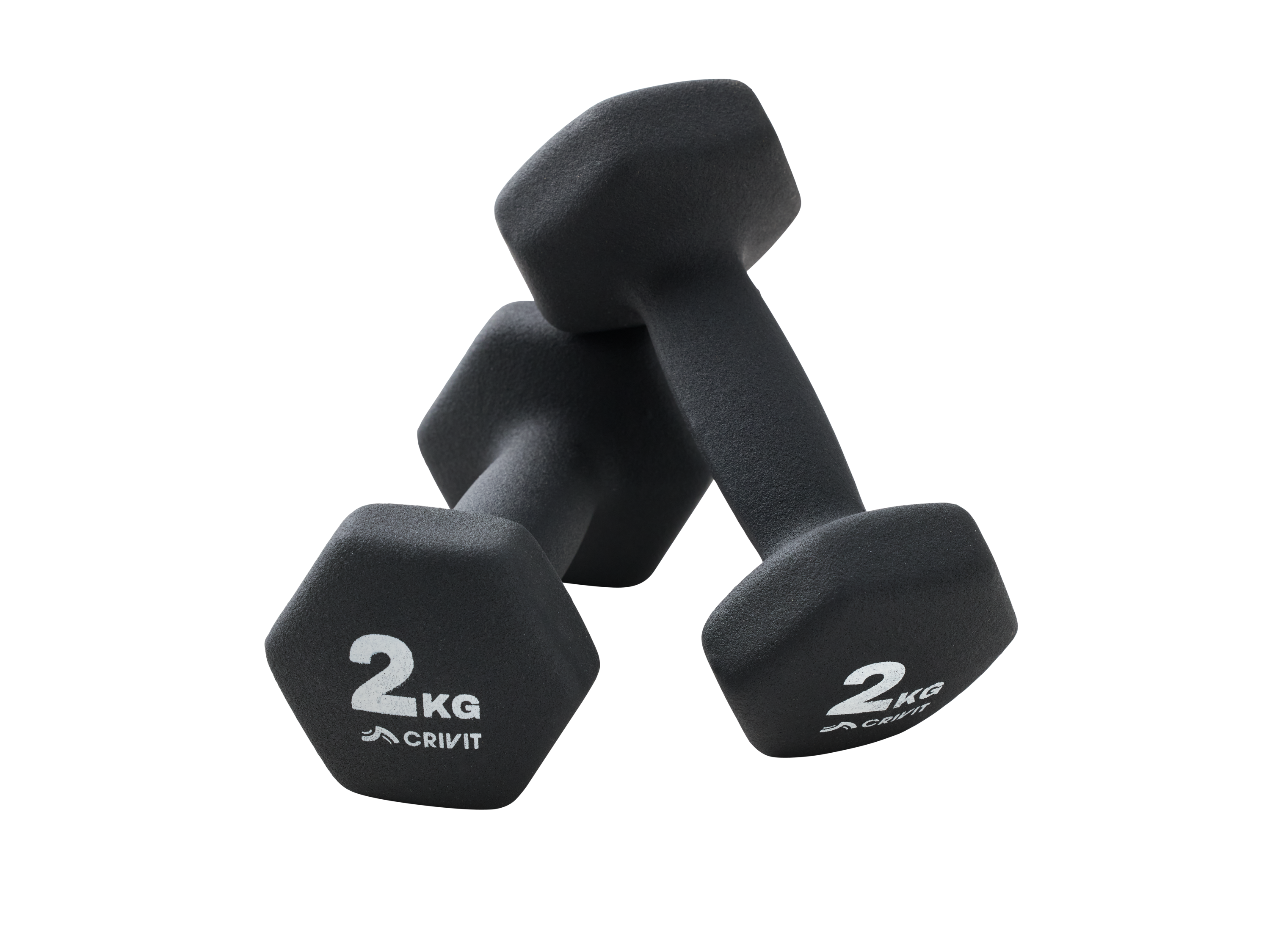 CRIVIT Deska do pompek / Hantle PCV 2x2 kg / Kettlebell, 10 kg (2x2 kg)
