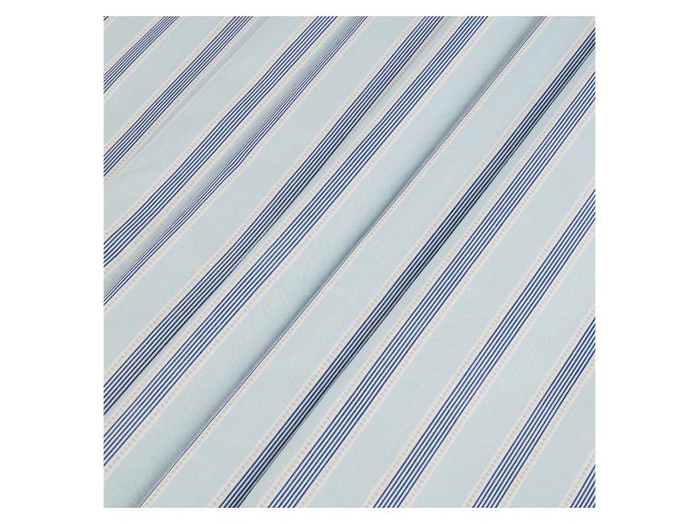 Tkanina w paski w kolorze jasnoniebieskim i beżowym: idealna na ubrania lub dodatki.