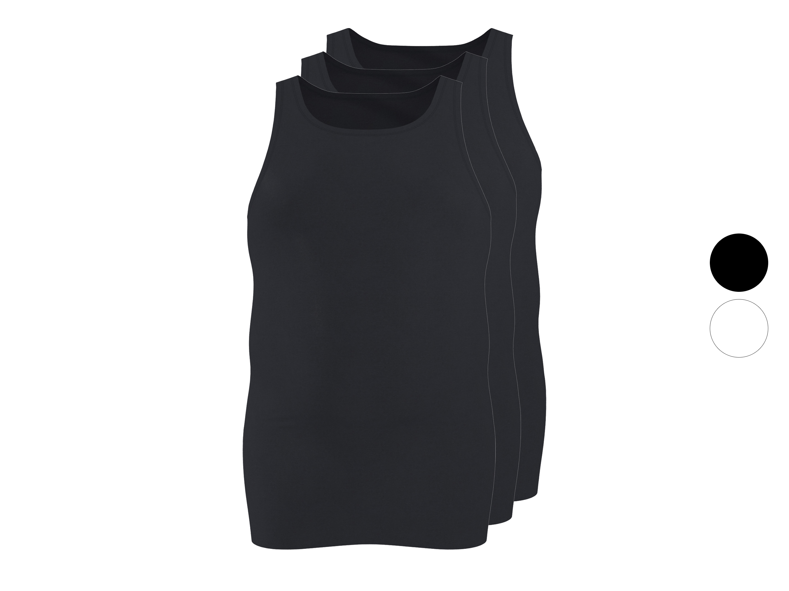 esmara Men Podkoszulki prążkowane męskie z bawełny, 3 sztuki