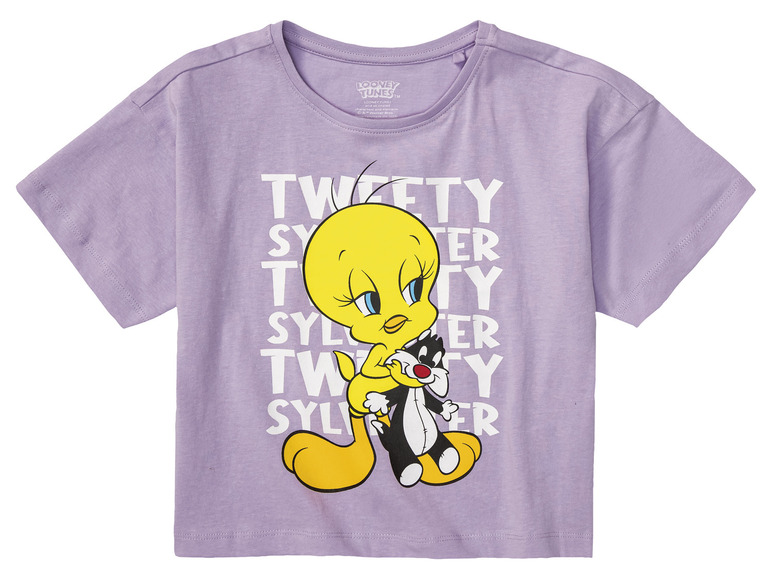 Pełny ekran: T-shirt dziewczęcy bawełniany, z bohaterami Looney Tunes - zdjęcie 3