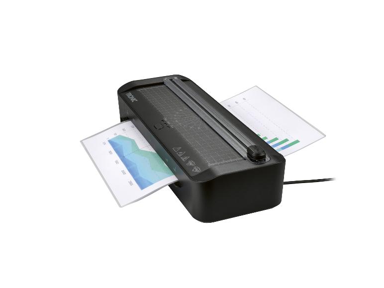 Czarny laminator TRONIC z wykresami wychodzącymi z obu stron.