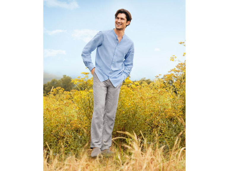 Pełny ekran: LIVERGY® Spodnie męskie z lnem, straight fit - zdjęcie 6