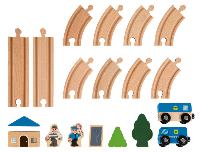 Pełny ekran: Playtive Zestaw drewnianych torów kolejowych, 18 elementów - zdjęcie 18