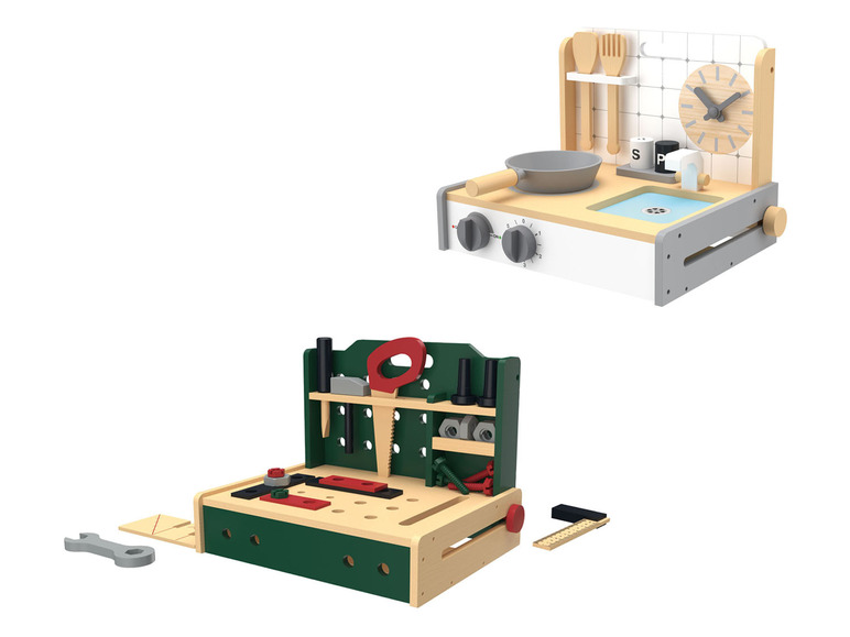 Pełny ekran: Playtive Drewniana kuchnia lub drewniany warsztat do zabawy - zdjęcie 1