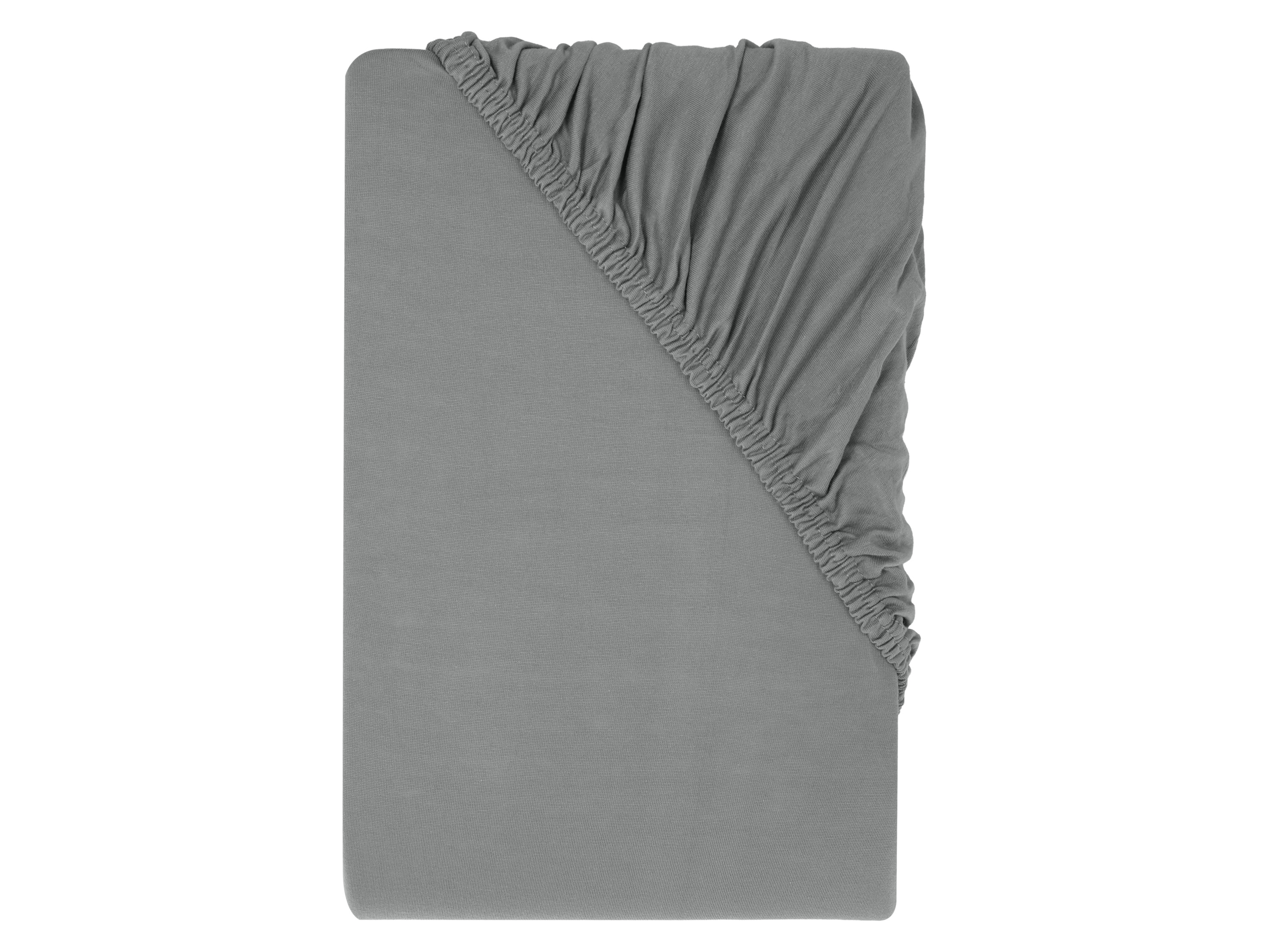 LIVARNO® Prześcieradło z dżerseju z gumką, 180-200 x 200 cm (Szary)
