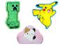 Poduszki Creeper z Minecrafta, Pikachu z Pokémon i uroczy kotek.